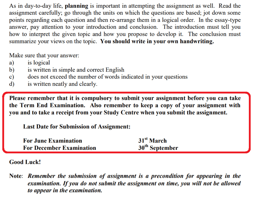 assignment submission date for july 2022 session
