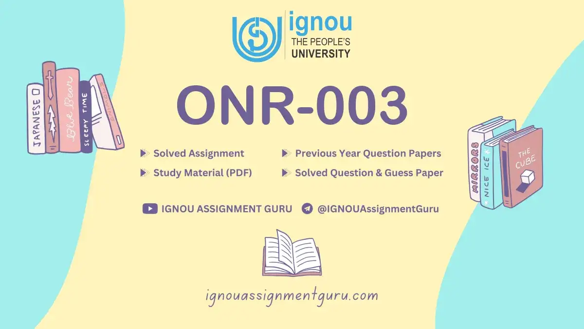 onr3 ignou assignment question